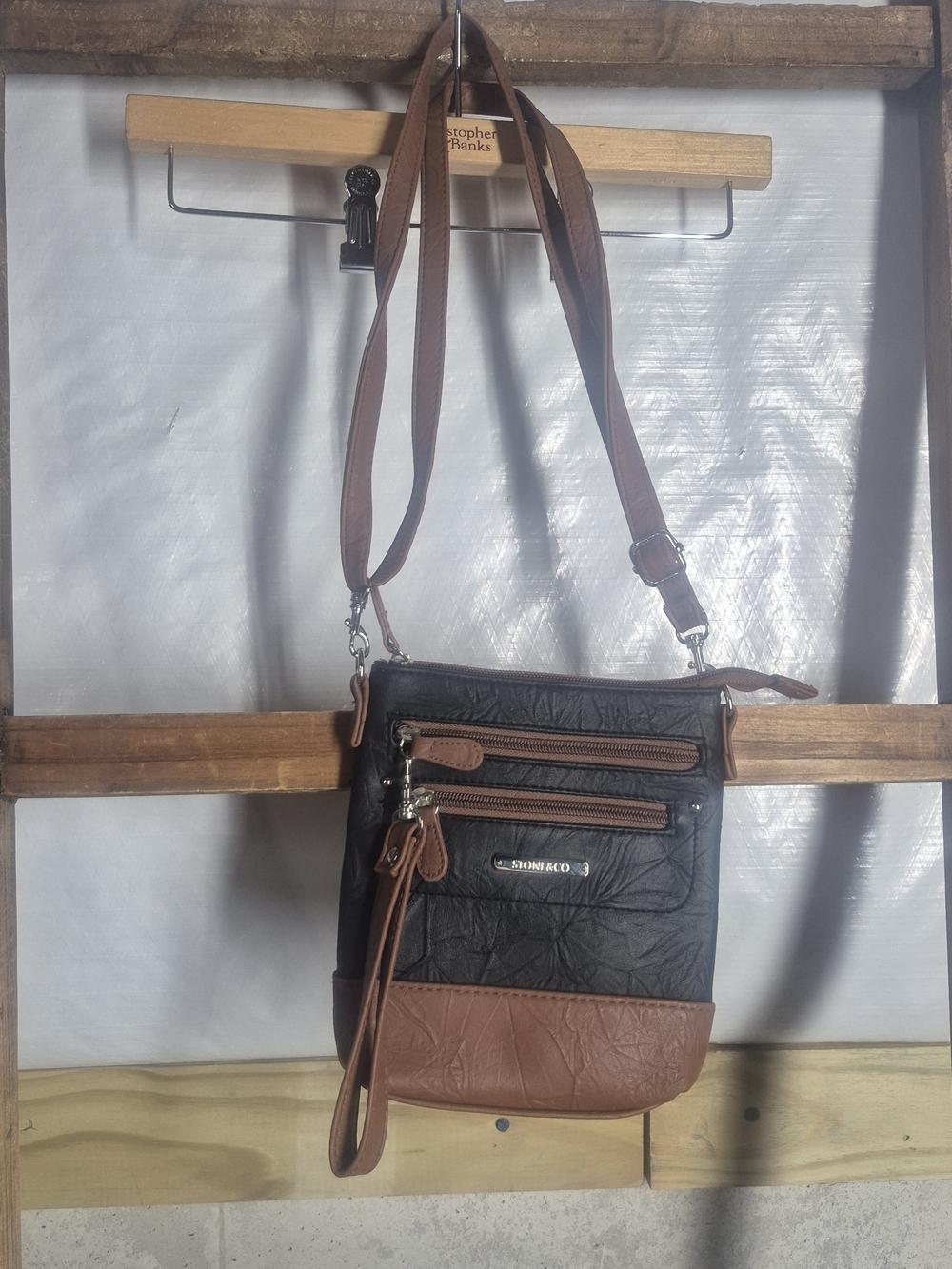 Stone & Co. Two-Tone Black and Brown Crossbody Shoulder Bag